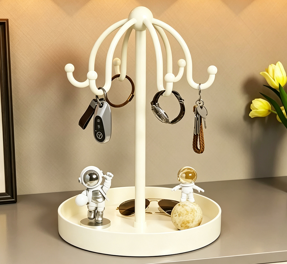 Key Holder Box with Multi-Functional Storage – Countertop Carbon Steel Organizer